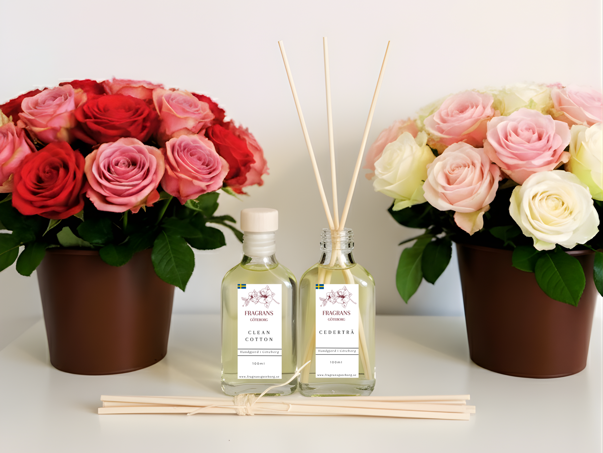 Doftpinnar – 2 x 100 ml (Cederträ & Clean Cotton)