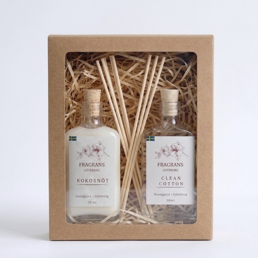 Duo pack Doftpinnar Kokosnöt & Clean Cotton Fragrans Göteborg