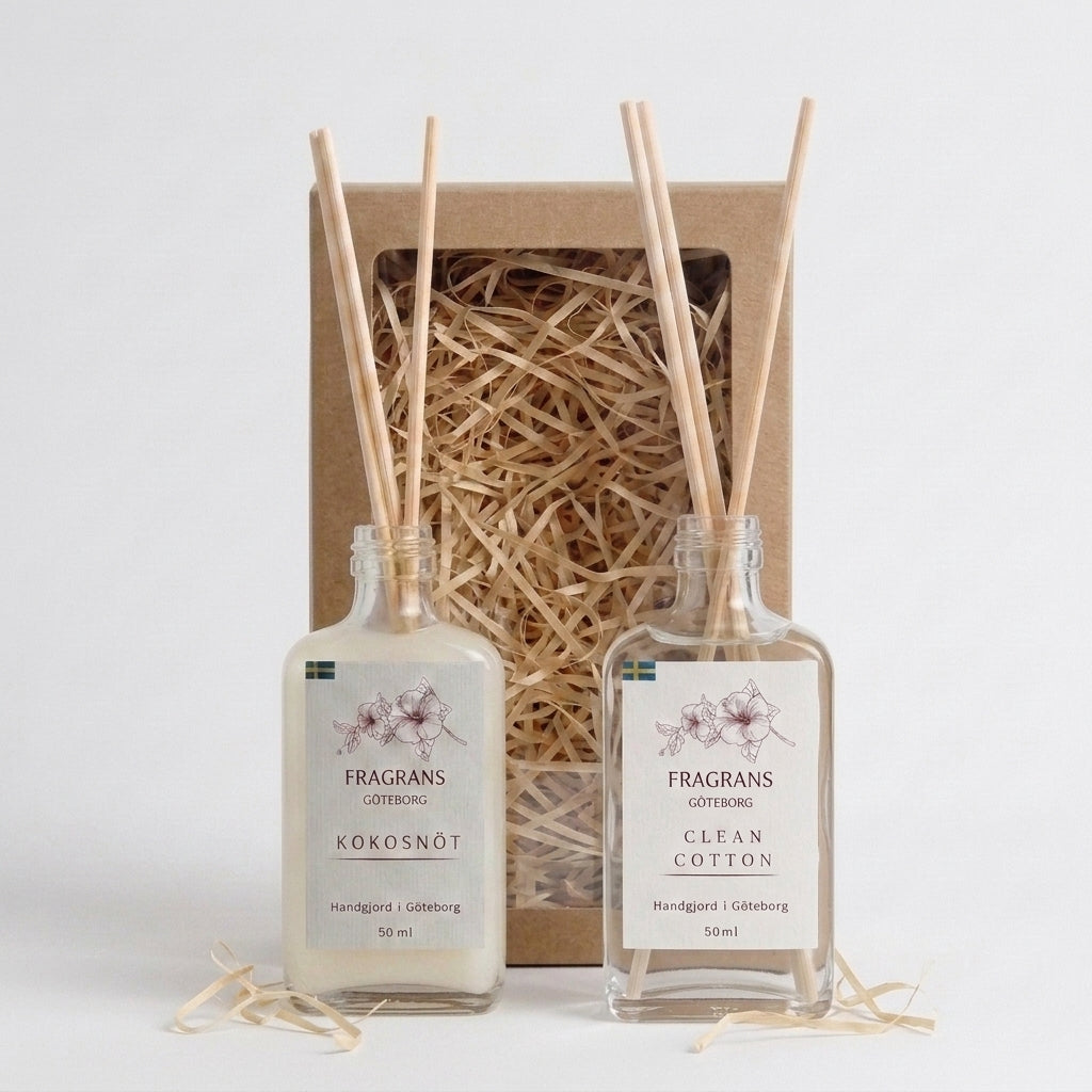 Duo pack Doftpinnar Kokosnöt & Clean Cotton Fragrans Göteborg
