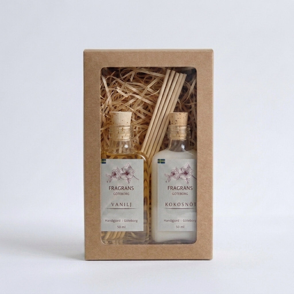 2x50ml Doftpinnar Källan Vanilj & Kokosnöt Fragrans Göteborg