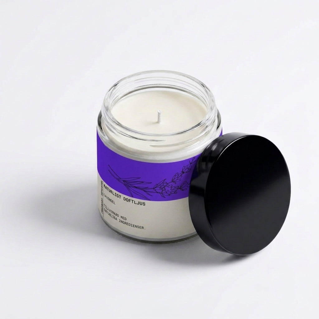 Lavendel Doftljus – Handgjutet Sojaljus i Glas Selfnamed