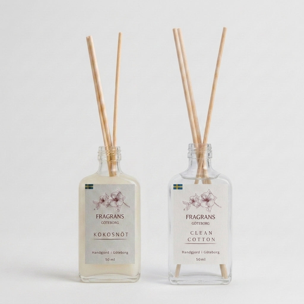 Duo pack Doftpinnar Kokosnöt & Clean Cotton Fragrans Göteborg
