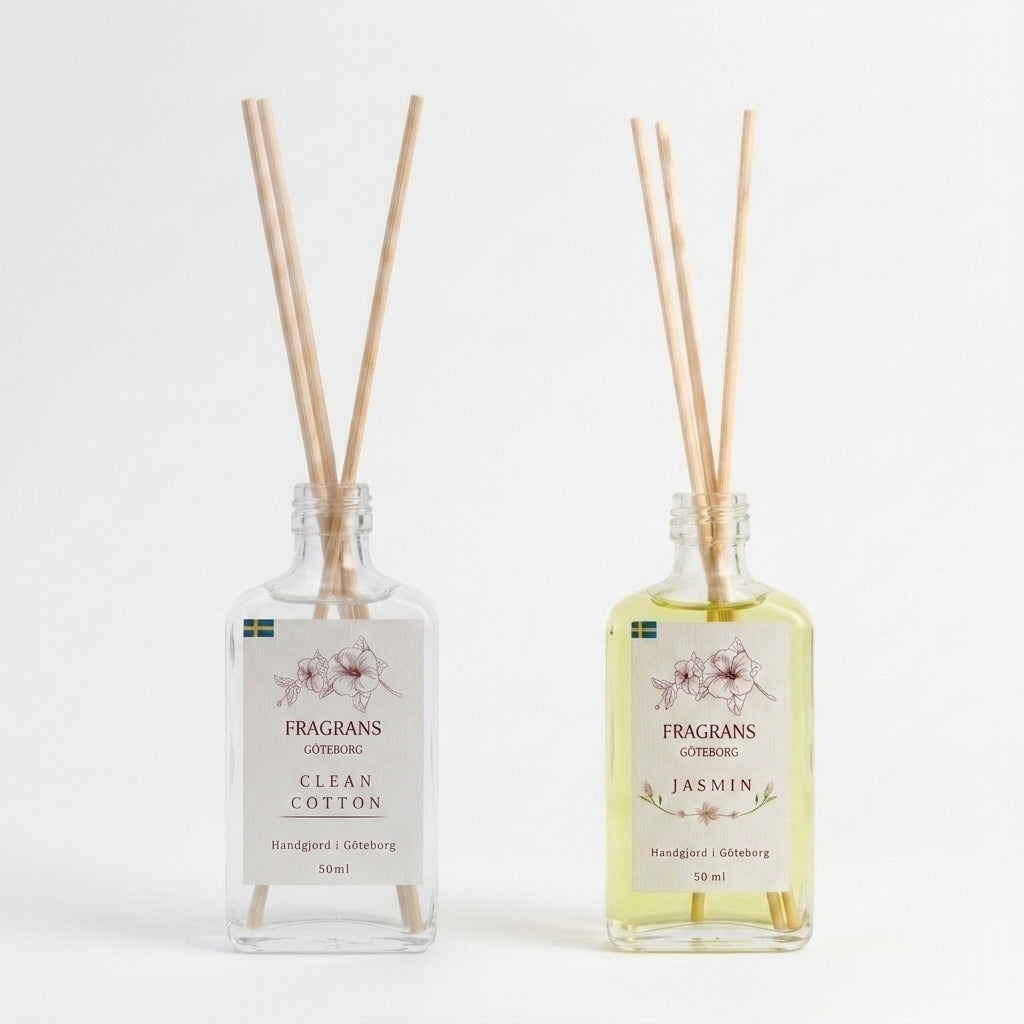 2x50ml Doftpinnar Källan Clean Cotton & Jasmin Fragrans Göteborg
