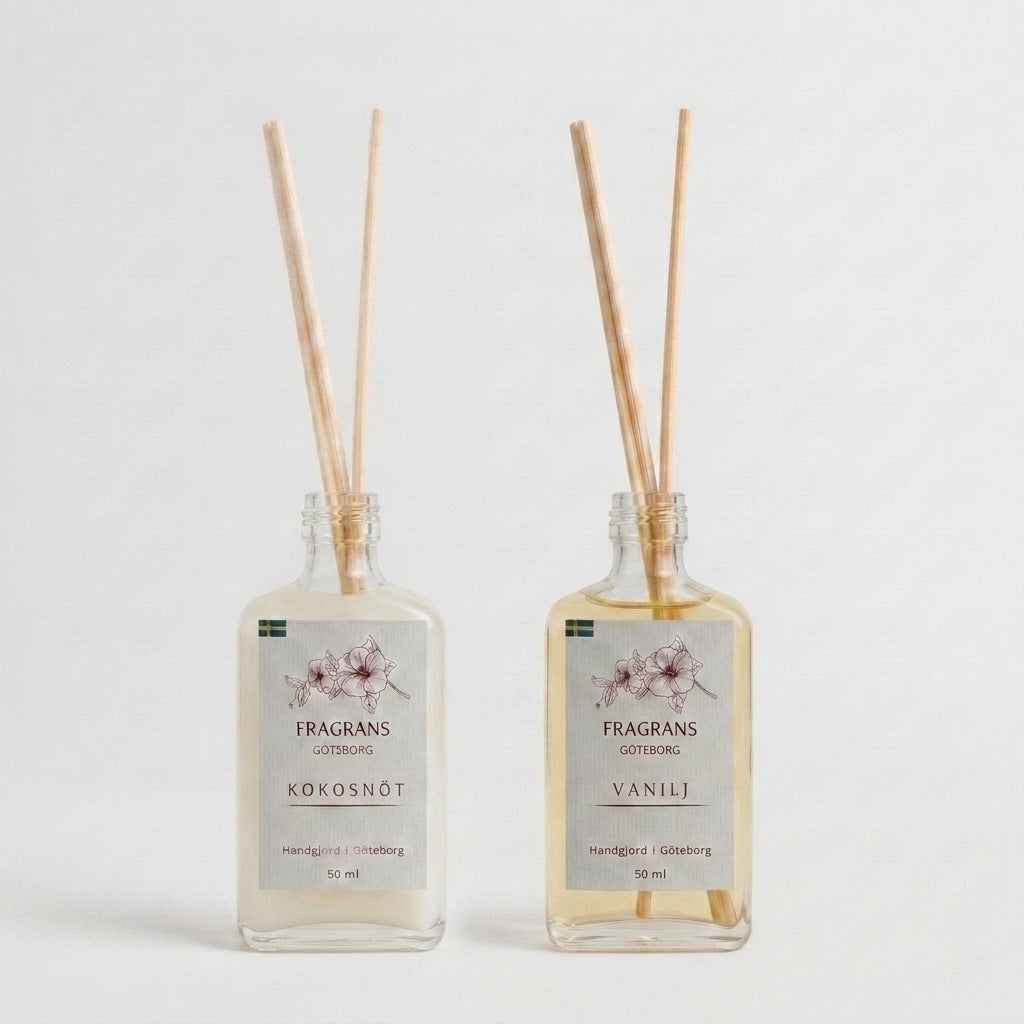 2x50ml Doftpinnar Källan Vanilj & Kokosnöt Fragrans Göteborg